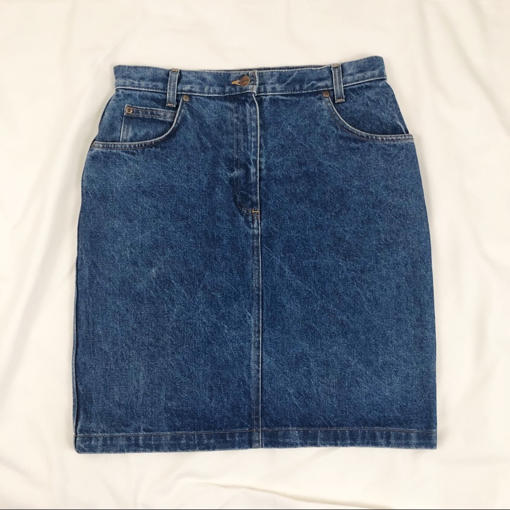 Vintage Land’s End Denim Pencil Skirt